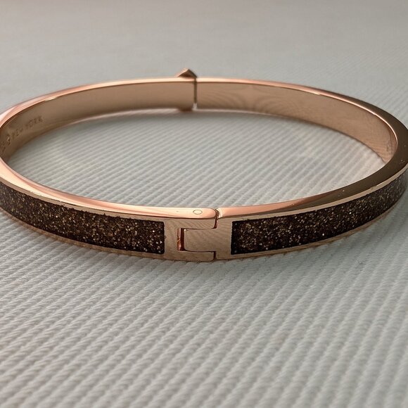 Kate Spade Glitter Bangle Bracelet - Pink Gold - Great Condition - Picture 3 of 8